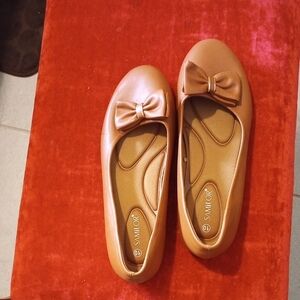 Samilor Brown Ballet Flats with Bow